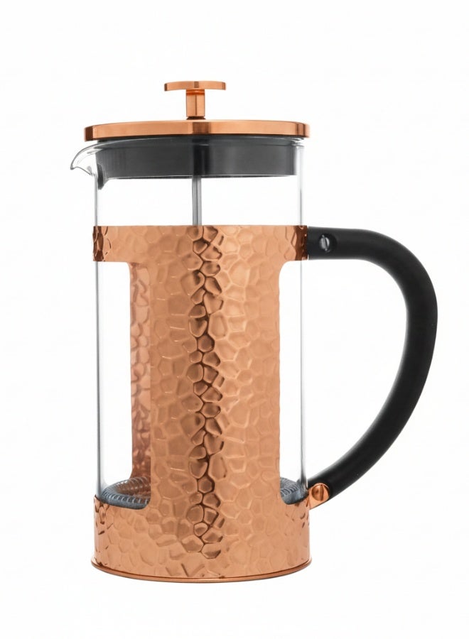 Luxury French Press Coffee Maker 600ml, Copper Finish Borosilicate Glass Coffee Press, Heat Resistant Teapot with Stainless Steel Plunger & Dual Filtration System, BPA-Free Manual Brewer for Coffee & Tea, Easy to Clean Cafetiere, Perfect Gift for Baristas & Coffee Lovers, Durable & Elegant Kitchen Accessory - Image 3